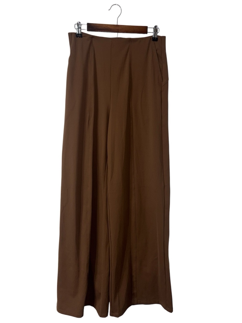 Old Navy Chocolate Brown Wide Leg Trouser Pants Powersoft Size Medium Tall